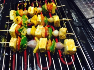 Barbecued paneer tikka